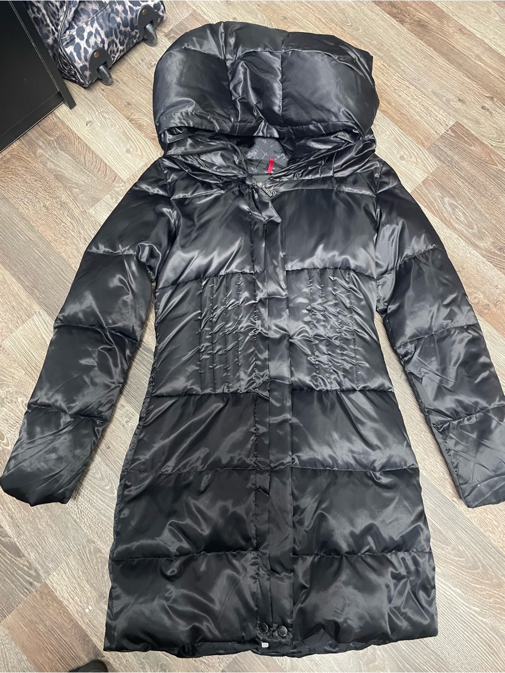 Parasuco Girls' Black Long Hooded Puffer Coat